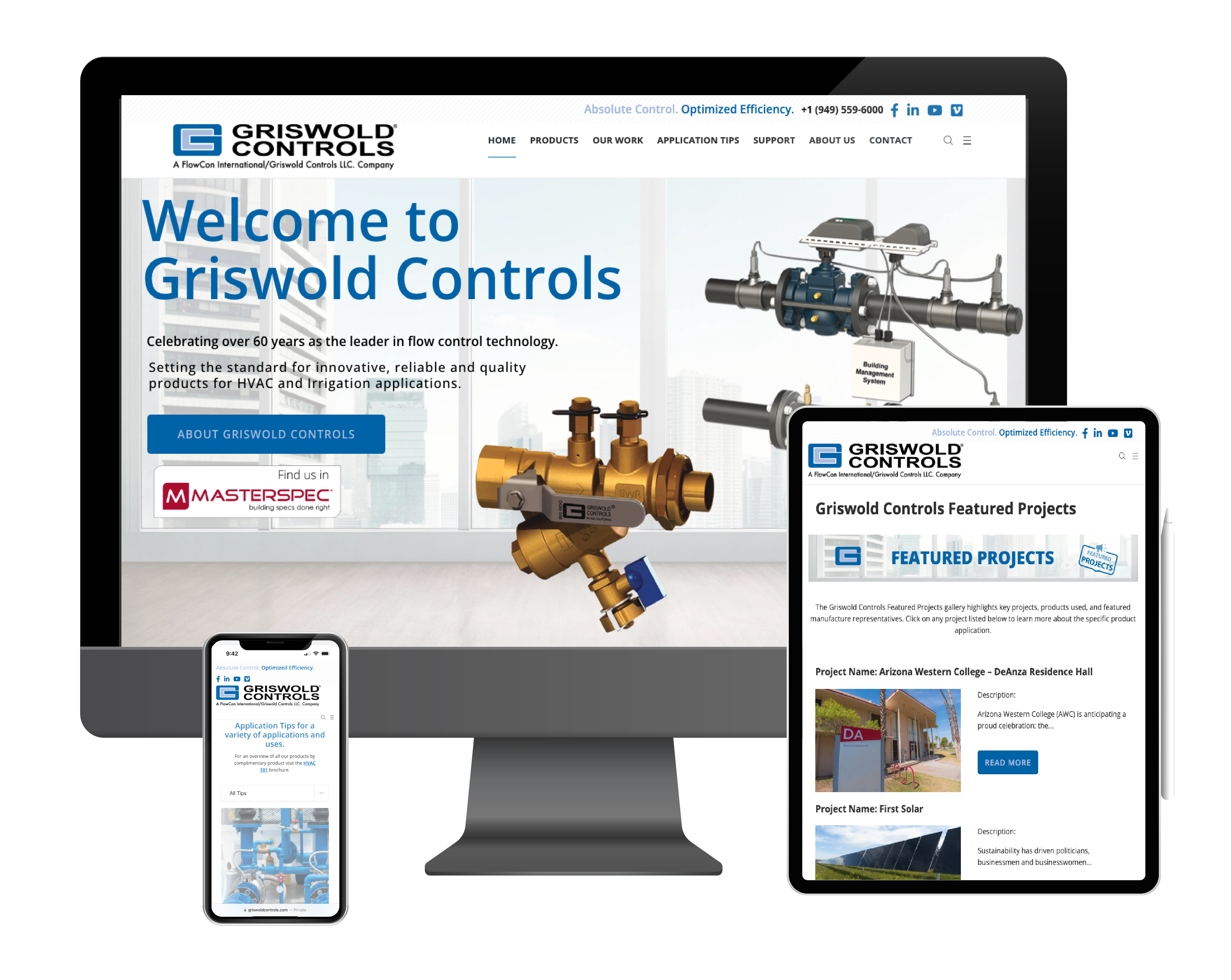 A photo of the Griswold Controls website